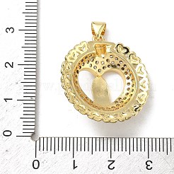 Brass Micro Pave Clear Cubic Zirconia Pendants&nbsp;KK-P350-27G-01