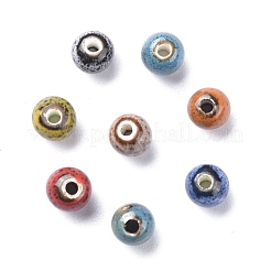 Fancy Aantiqued Glazed Porcelain Beads&nbsp;X-PORC-R401-M