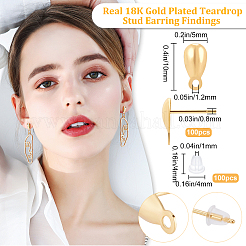 100Pcs 304 Stainless Steel Stud Earring Findings&nbsp;STAS-BBC0001-22