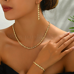 Brass Chain Bracelets & Earrings & Necklaces Sets for Everyday Women's Fashion Accessories&nbsp;FY4215