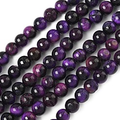 Grade AB Natural Tiger Eye Beads Strands&nbsp;X-G-F591-18-6mm