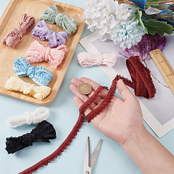 10Pcs 10 Colors Nylon Elastic Flower Edge Lace Trim Ribbons&nbsp;DIY-BC0013-31