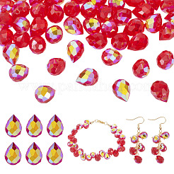 50Pcs Electroplate Transparent Glass Beads Strands&nbsp;GLAA-TA0003-53