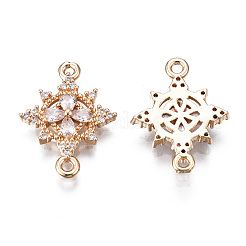 Brass Micro Pave Clear Cubic Zirconia Links Connectors&nbsp;X-KK-S359-146-RS