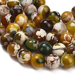 Natural Fire Crackle Agate(Dyed & Heated) Beads Strands&nbsp;G-K425-A02-14mm