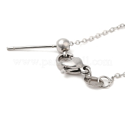 Non-Tarnish 304 Stainless Steel Cable Chain Necklace for Women&nbsp;NJEW-G104-03P