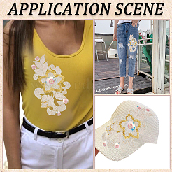 3D Flower Polyester Embroidery Sew on Appliques&nbsp;DIY-WH20010-36