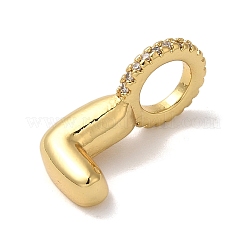 Brass Micro Pave Cubic Zirconia Pendants&nbsp;KK-K345-13L-G