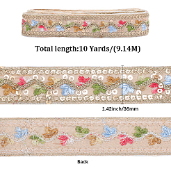 Polyester Embroidery Paillette Ribbon&nbsp;OCOR-WH20003-39C