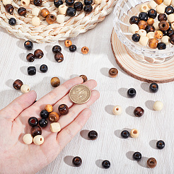 400Pcs 8 Styles Dyed Natural Maple Wood Beads&nbsp;WOOD-PA0001-14