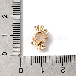 Brass Pave Glass Connector Charms&nbsp;KK-C062-039G-01