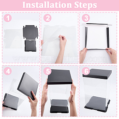 4 Sets Clear Plastic Packing Boxes with Paper Top and Bottom&nbsp;CON-GO0001-28B