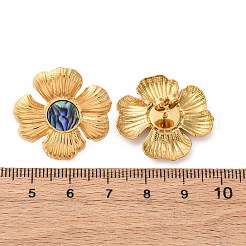 304 Stainless Steel Natural Paua Shell Stud Earrings&nbsp;EJEW-Z103-12G
