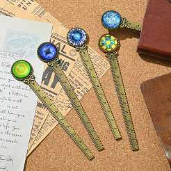 Mosaic Printed Glass Cabochons Bookmarks&nbsp;AJEW-JK00275-02