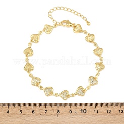Brass Micro Pave Clear Cubic Zirconia Link Chain Bracelets for Women&nbsp;BJEW-A090-09D-G