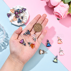 20Pcs Electroplate Transparent Glass Pendants&nbsp;PALLOY-YW00099