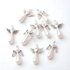 Acrylic Imitation Pearl with Alloy Pendants&nbsp;PALLOY-YW00001