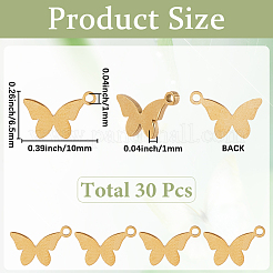 30Pcs Stainless Steel Charms&nbsp;STAS-SC0010-21G