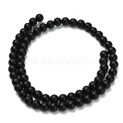 Natural Black Onyx(Dyed & Heated) Beads Strands&nbsp;X-G-Z024-01B-6mm