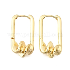 Rectangle Brass Hoop Earrings&nbsp;EJEW-Z121-08G