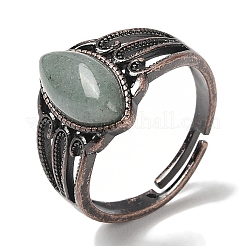 Natural Green Aventurine Horse Eye Adjustable Rings&nbsp;RJEW-K271-05R-12