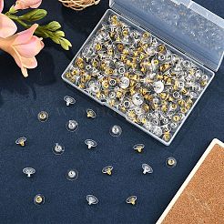 150Pairs 2 Colors Brass Bullet Clutch Bullet Clutch Earring Backs with Pad&nbsp;KK-YW0002-78