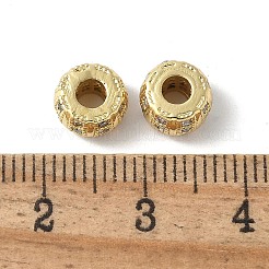 Brass Micro Pave Cubic Zirconia Beads&nbsp;KK-D324-20G