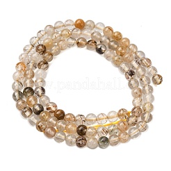 Natural Rutilated Quartz Beads Strands&nbsp;X-G-D314-A01-4mm