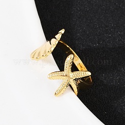 Brass Adjustable Cuff Rings for Women&nbsp;RJEW-B132-02B-G