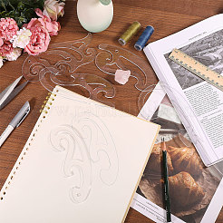 5Pcs 5 Styles Acrylic Drawing Template Measuring Ruler Set&nbsp;TOOL-WH0243-001
