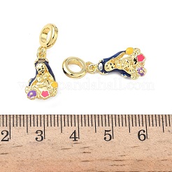 Brass Enamel Colorful Religion Virgin Mary European Dangle Charms&nbsp;KK-L256-10G