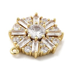 Brass Micro Pave Clear Cubic Zirconia Pendants&nbsp;KK-L228-10G