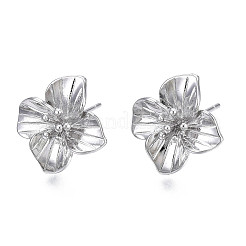 Brass Stud Earring Findings&nbsp;KK-N232-337A-01P