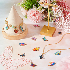 48Pcs 12 Style Alloy Enamel Printed Pendants&nbsp;ENAM-OC0001-10