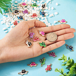 24Pcs 6 Colors Alloy Enamel Connector Charms&nbsp;ENAM-TA0001-58