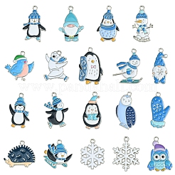 20Pcs 20 Styles Winter Theme Alloy Enamel Pendants&nbsp;ENAM-FS0001-96