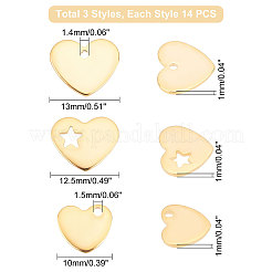 42Pcs 3 Style 304 Stainless Steel Charms&nbsp;STAS-UN0027-71