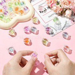 30Pcs UV Plating Rainbow Iridescent Acrylic Beads&nbsp;OACR-YW0003-53