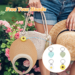 Sunflower & Leaf Silicone Hat Clip for Travel&nbsp;HJEW-FH00040