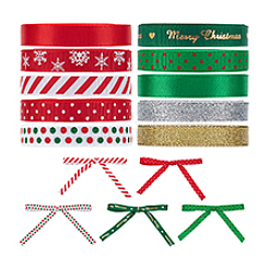 10Rolls 10 Colors Polyester Printed Ribbon&nbsp;OCOR-PH0004-25