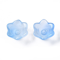 Transparent Two Tone Spray Painted Glass Beads&nbsp;GLAA-Q089-002B-001
