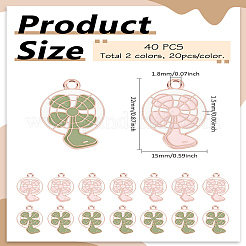 40Pcs 2 Colors Alloy Enamel Pendants&nbsp;ENAM-LP0001-83