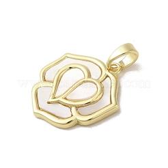 Brass Pave Shell Pendants&nbsp;KK-I708-09A-G