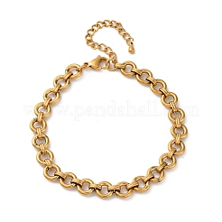 304 Stainless Steel Ring Link Chain Anklets&nbsp;AJEW-A057-11G