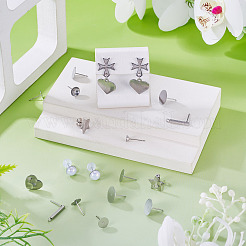 100Pcs Mixed Shapes 304 Stainless Steel Stud Earring Settings & Findings&nbsp;STAS-TA0005-88