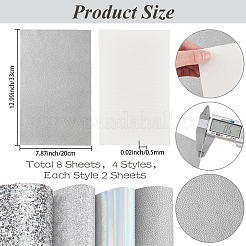 8 Sheets 4 Styles PU Leather Sheets&nbsp;DIY-CL0001-94