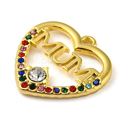 Ion Plating(IP) Real 18K Gold Plated 304 Stainless Steel Rhinestone Pendants&nbsp;STAS-P341-08G-02