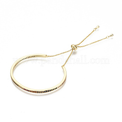 Brass Micro Pave Cubic Zirconia Slider Bracelets&nbsp;BJEW-S142-029-NF