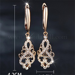 Brass Pave Clear Cubic Zirconia Hoop Earrings&nbsp;FS-WGFC578-01