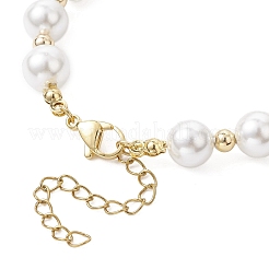 Handmade Flower Printed Porcelain Ceramic Beads & Shell Pearl Round Beaded Bracelets for Women&nbsp;BJEW-JB12709